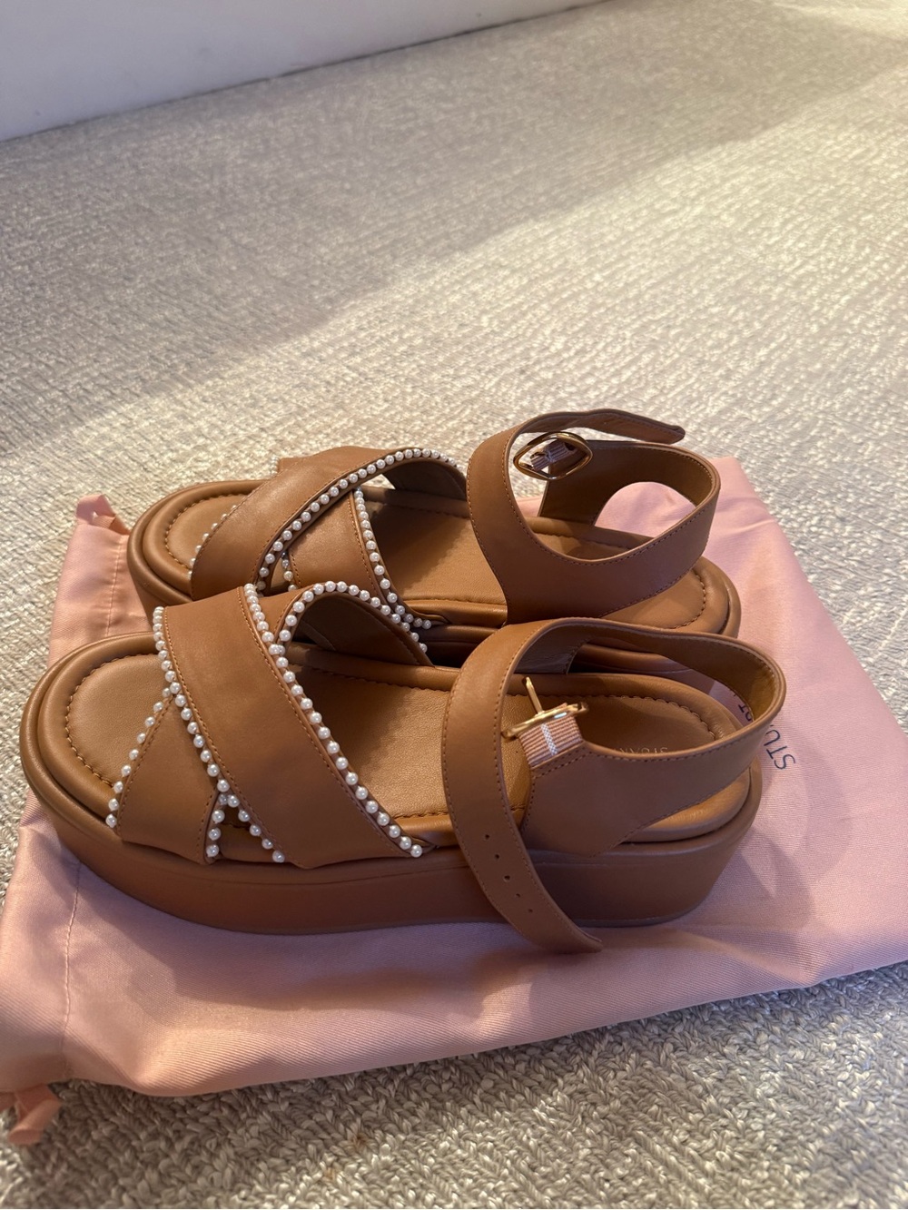 Stuart Weitzman Sandals with Pearl Trim - Picture 4 of 6